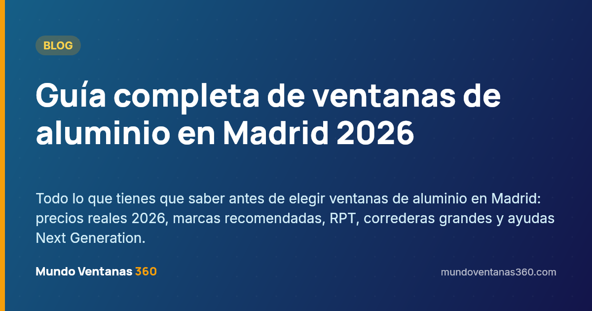 Guía completa de ventanas de aluminio en Madrid 2026: precios, marcas y RPT