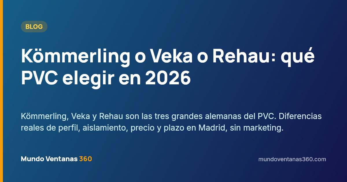 Comparativa de perfiles PVC Kömmerling, Veka y Rehau